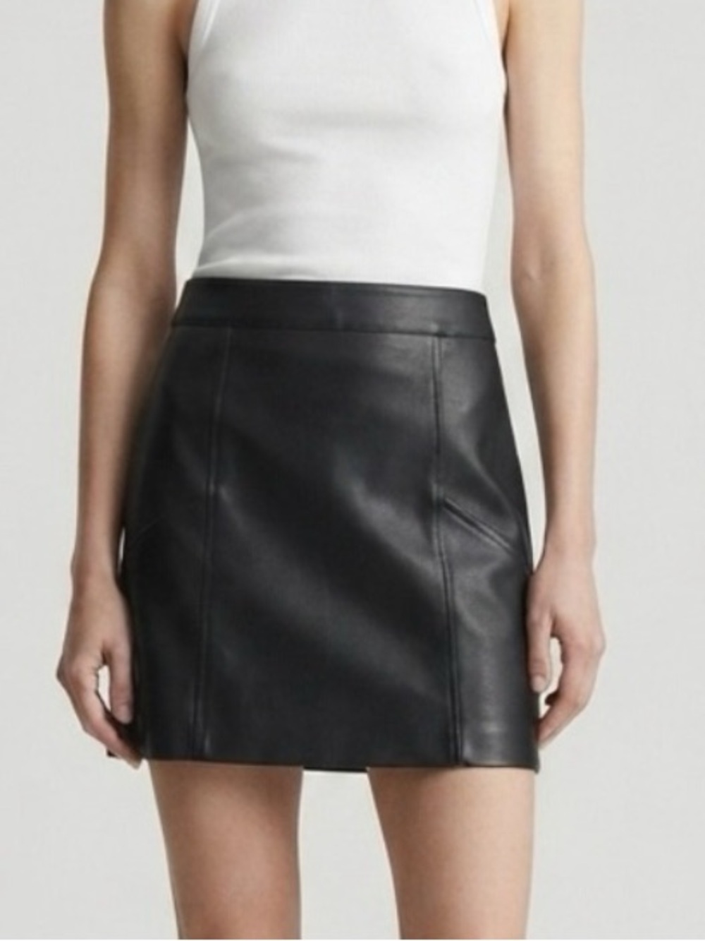 H&M Black Faux Leather Mini Skirt